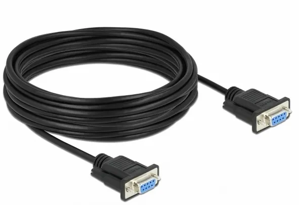 Delock Serial Cable RS-232 D-Sub 9 female to female null modem with na
