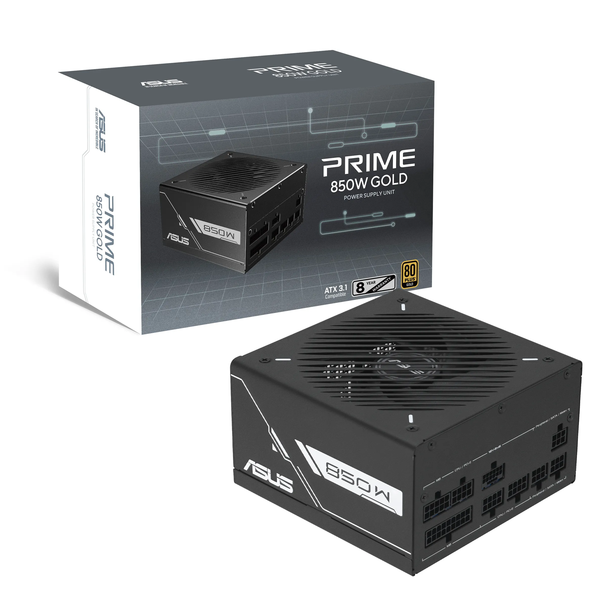 ASUS Prime Gold Black Edition 850W - n&auml;taggregat, 80 Plus Gold