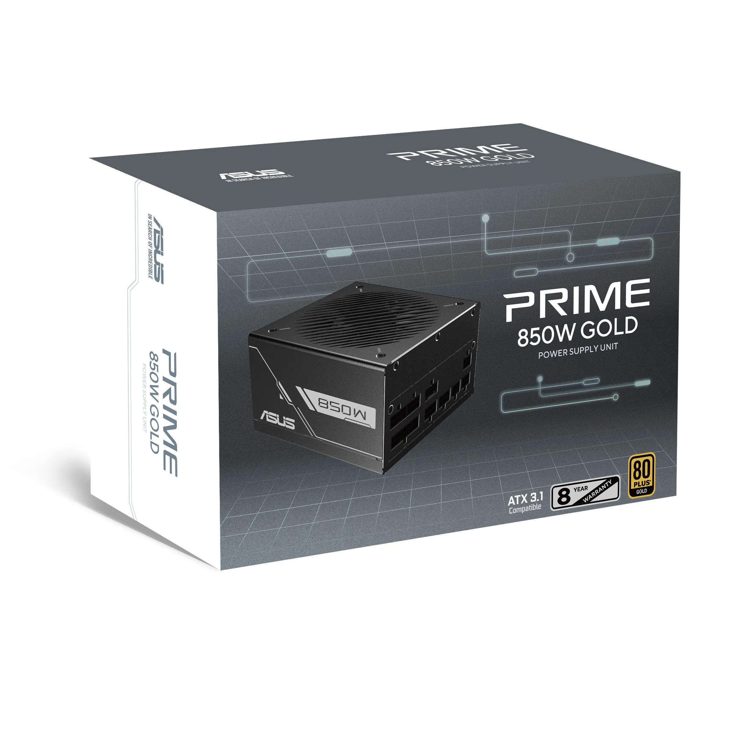 ASUS Prime Gold Black Edition 850W - n&auml;taggregat, 80 Plus Gold