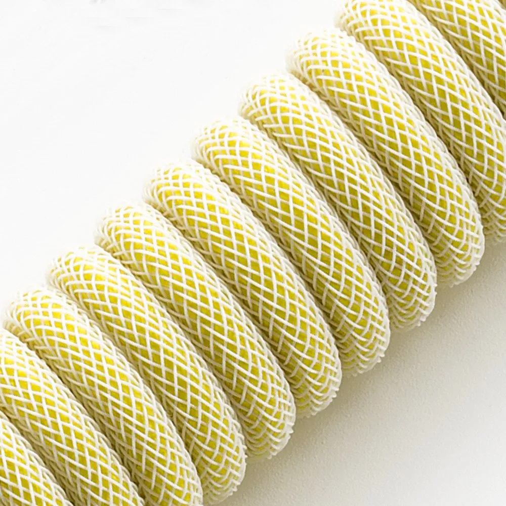 CableMod Classic Coiled Keyboard Cable, USB A -> USB Type C, 150cm, Lemon Ice