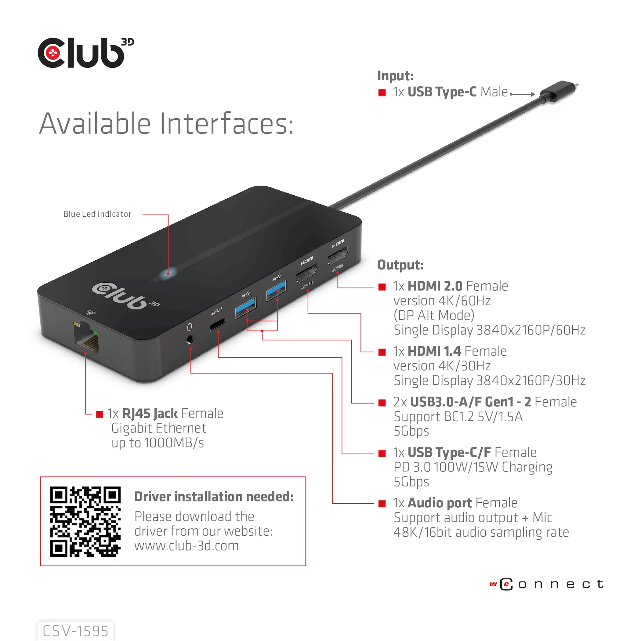Club 3D 3.1 Gen1 USB-C 7-in-1 -hubi, Musta Club 3D 3.1 Gen1 USB-C 7-in-1 -hubi, Musta