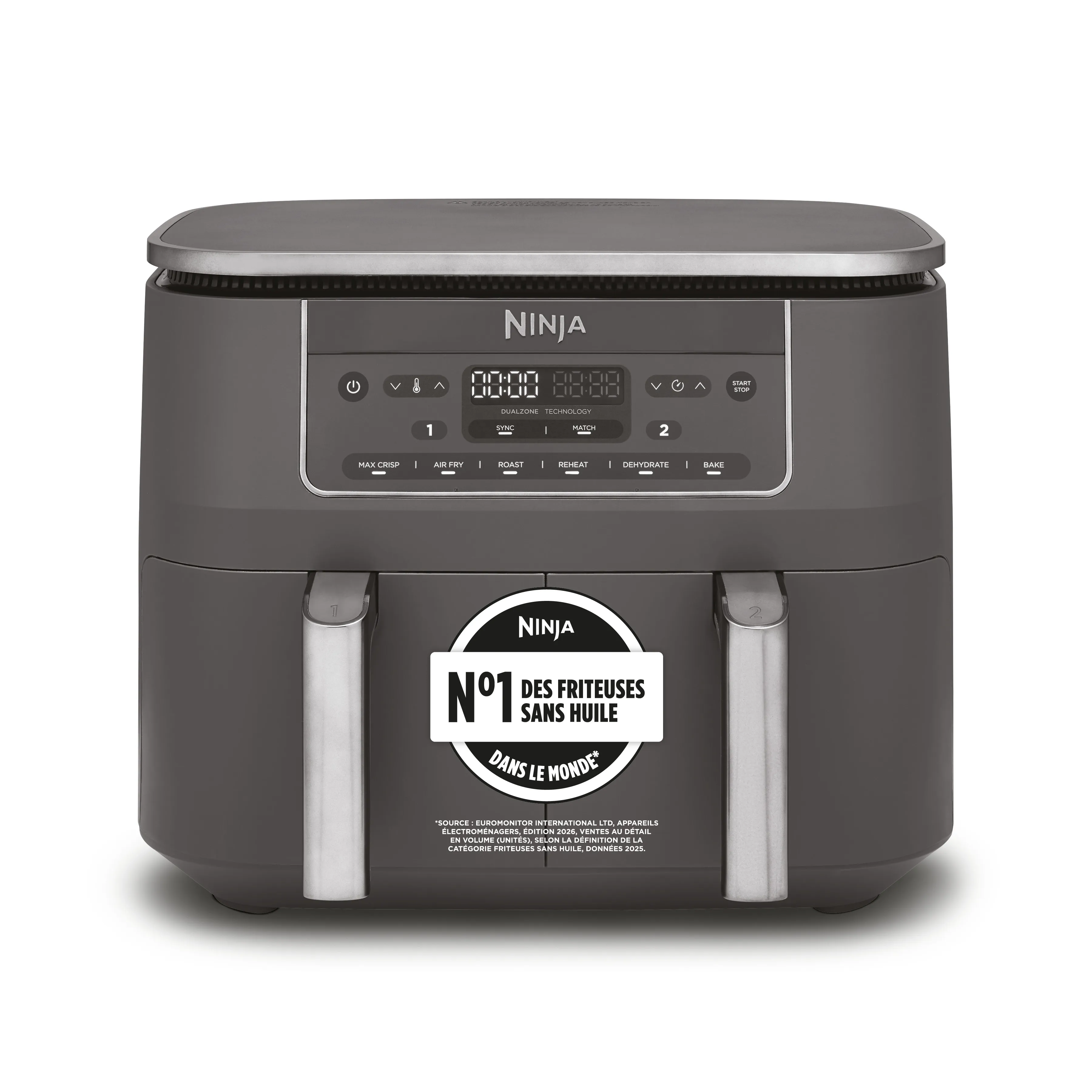 Ninja DZ300EU, 7,6 l, 3,2 kg, 2400 W, airfryer, harmaa