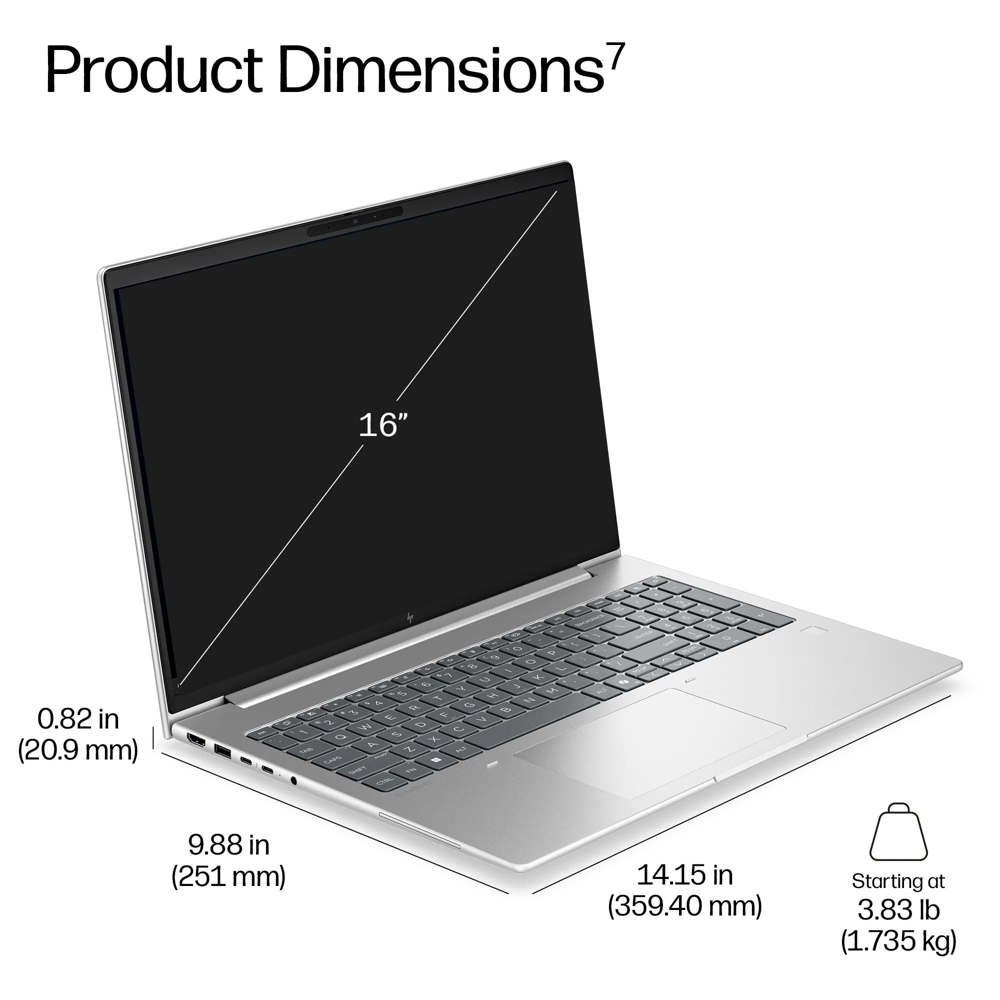 HP EliteBook 6 G2i 16.0" Ultra 5 322, 32 Gt, 512 Gt, Intel Graphics, Win 11 Pro -kannettava, hopea
