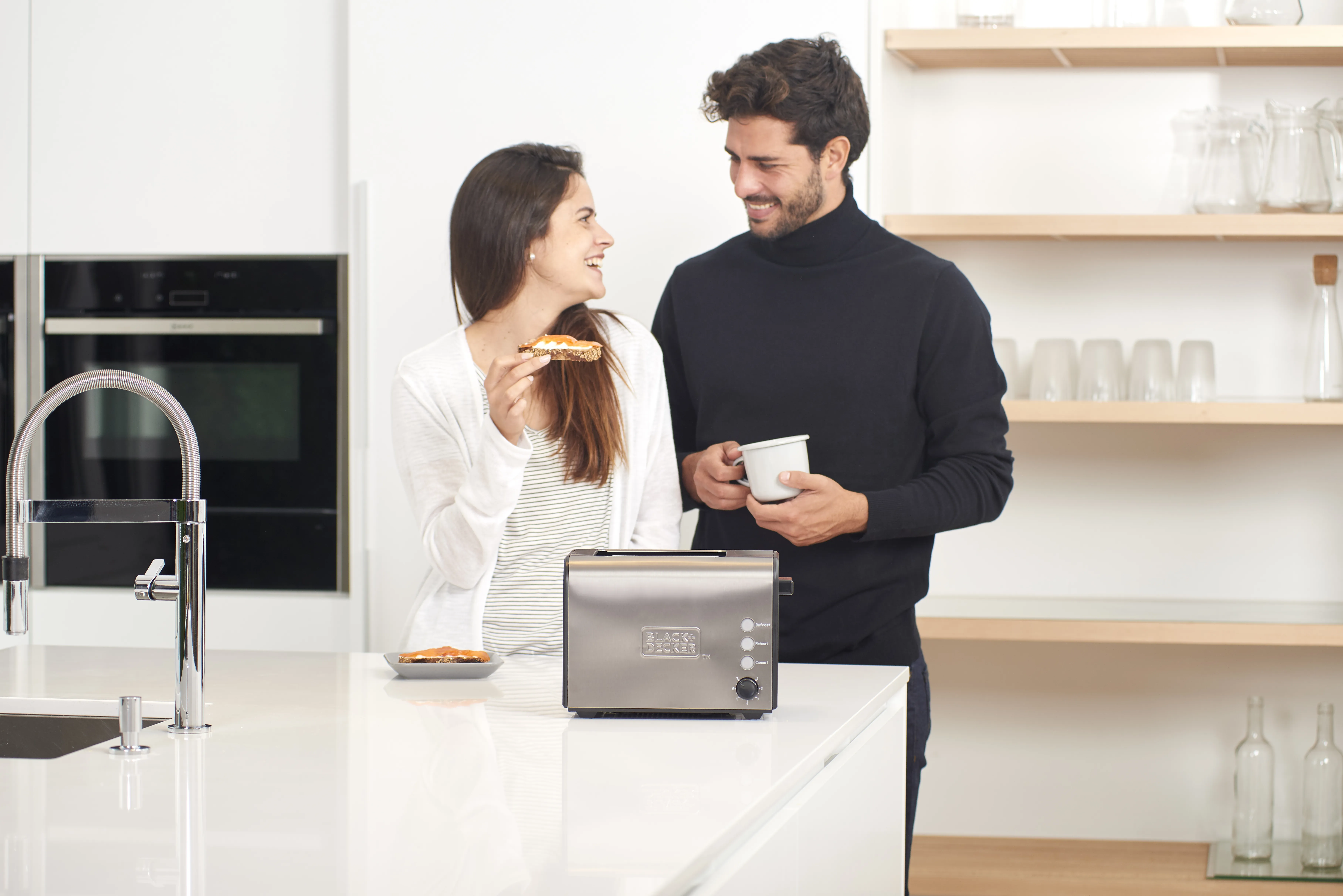 Black+Decker - toaster, 2 slices, black, stainless steel