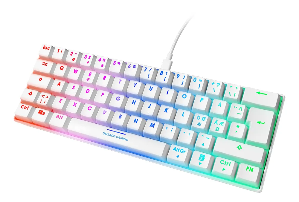 Deltaco Gaming White Line WK85R - mechanical gaming keyboard, white
