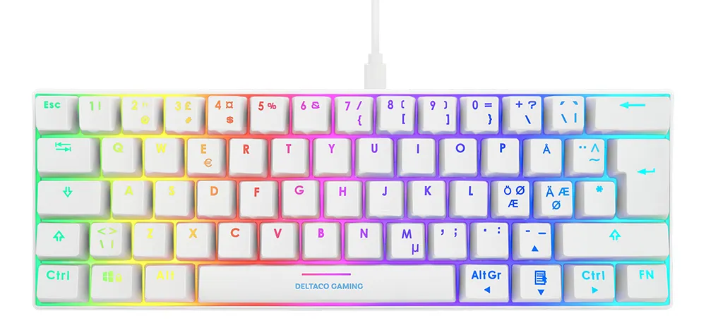 Deltaco Gaming White Line WK85R - mechanical gaming keyboard, white