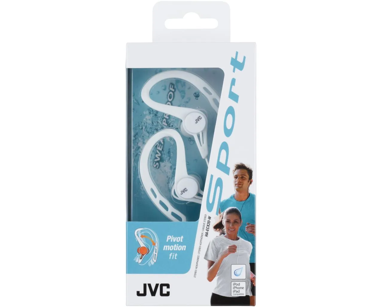 JVC H&ouml;rlur ECX20 Sport In-Ear Mic Vit