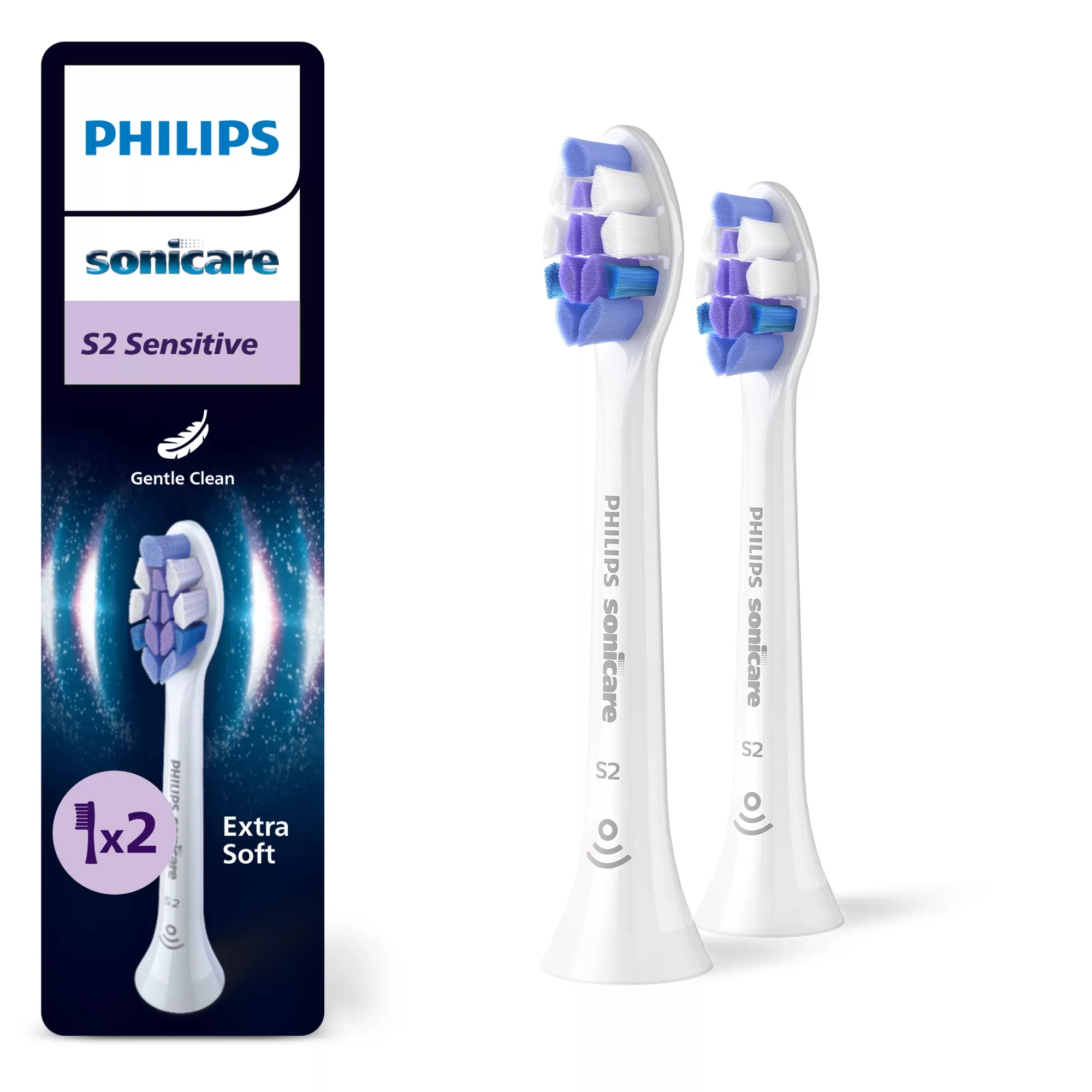 Philips Sonicare Sensitive Standard Replacement Brush Heads 2-pack, White