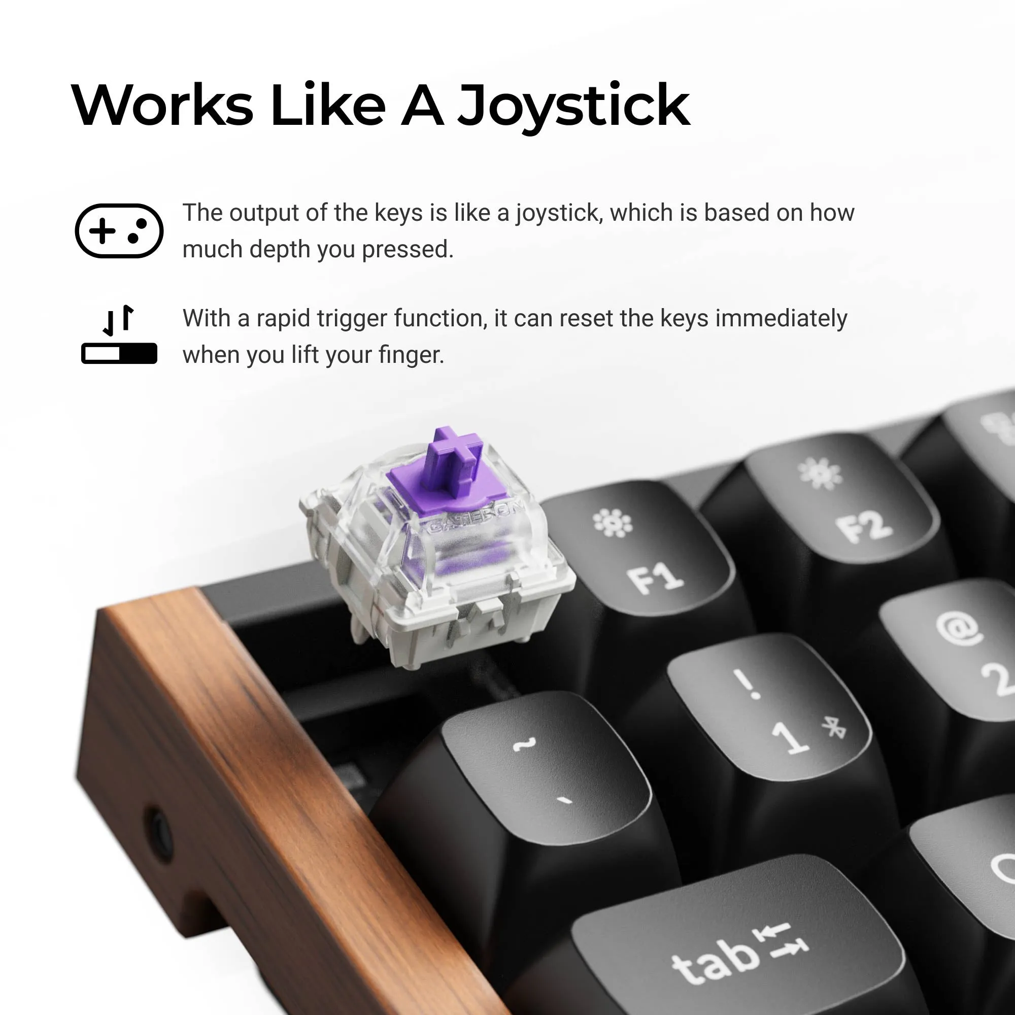 Keychron K4 HE Special Edition -langaton mekaaninen pelin&auml;pp&auml;imist&ouml;, Magnetic, musta, puu