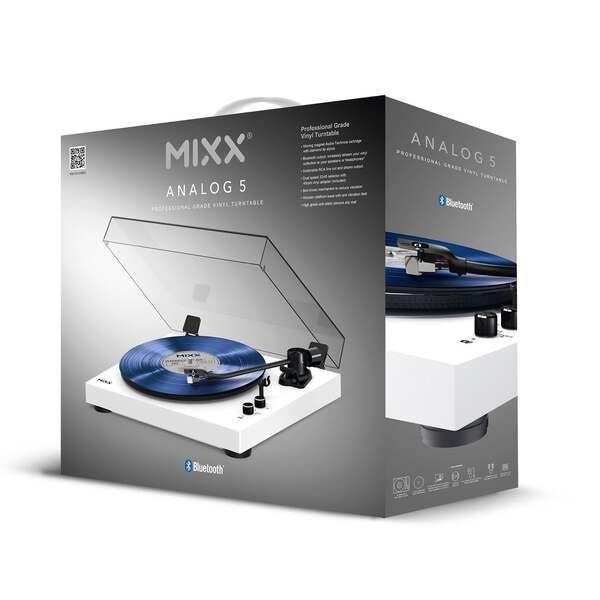 MIXX Vinyl Record Player Analog 5 Stereo White