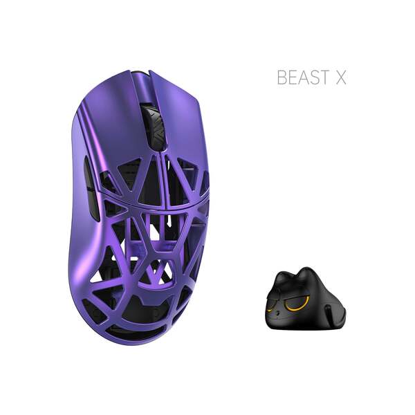 WLMouse Beast X Pro Solid Sides Wireless Gaming Mouse, Purple