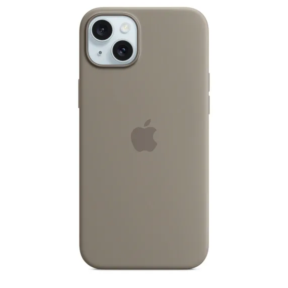 Apple iPhone 15 Plus, MagSafe -silikonikuori, Savenruskea