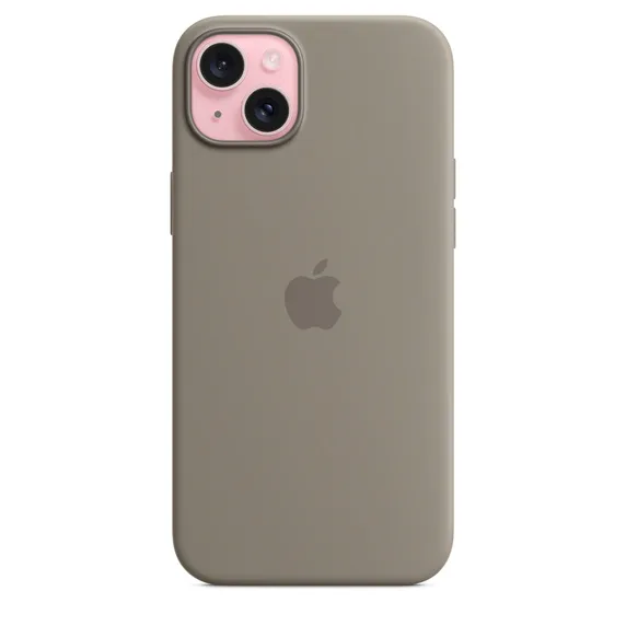 Apple iPhone 15 Plus, MagSafe -silikonikuori, Savenruskea