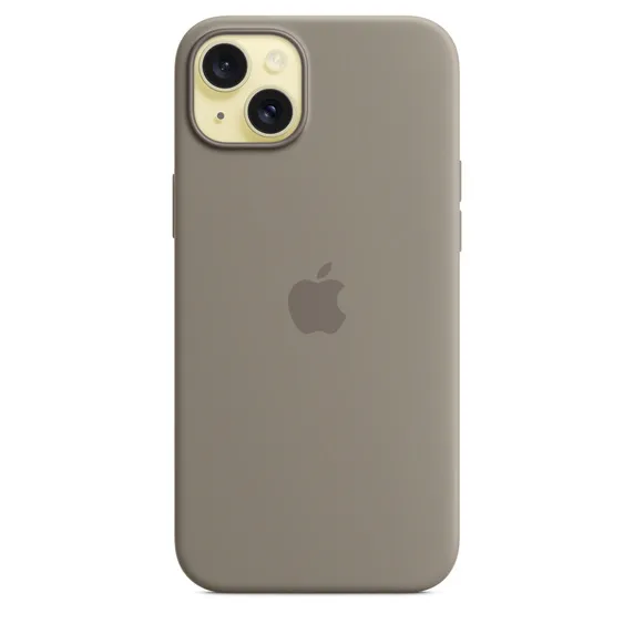 Apple iPhone 15 Plus, MagSafe -silikonikuori, Savenruskea