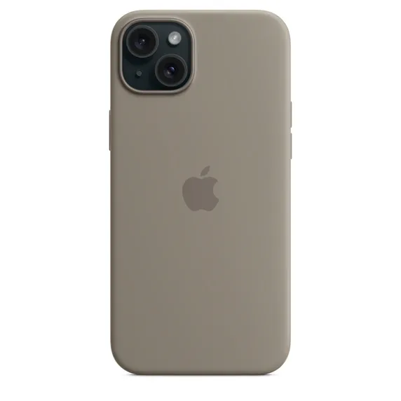 Apple iPhone 15 Plus, MagSafe -silikonikuori, Savenruskea