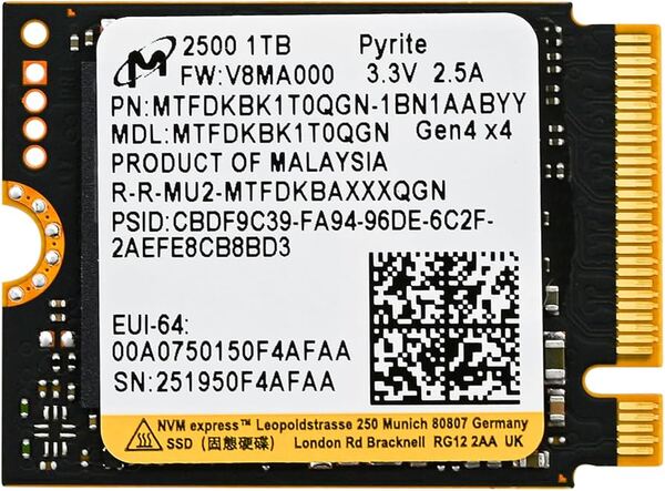 Micron 2500 1 Tt M.2 PCIe 4.0 NVMe -SSD-levy