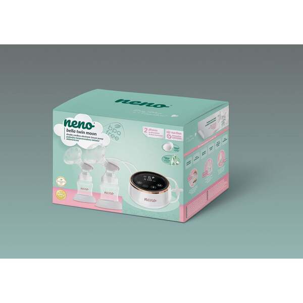 Neno Bella Twin s&auml;hk&ouml;k&auml;ytt&ouml;inen kaksoisrintapumppu - Moon White