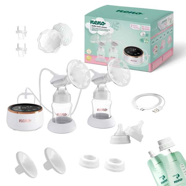 Neno Bella Twin s&auml;hk&ouml;k&auml;ytt&ouml;inen kaksoisrintapumppu - Moon White