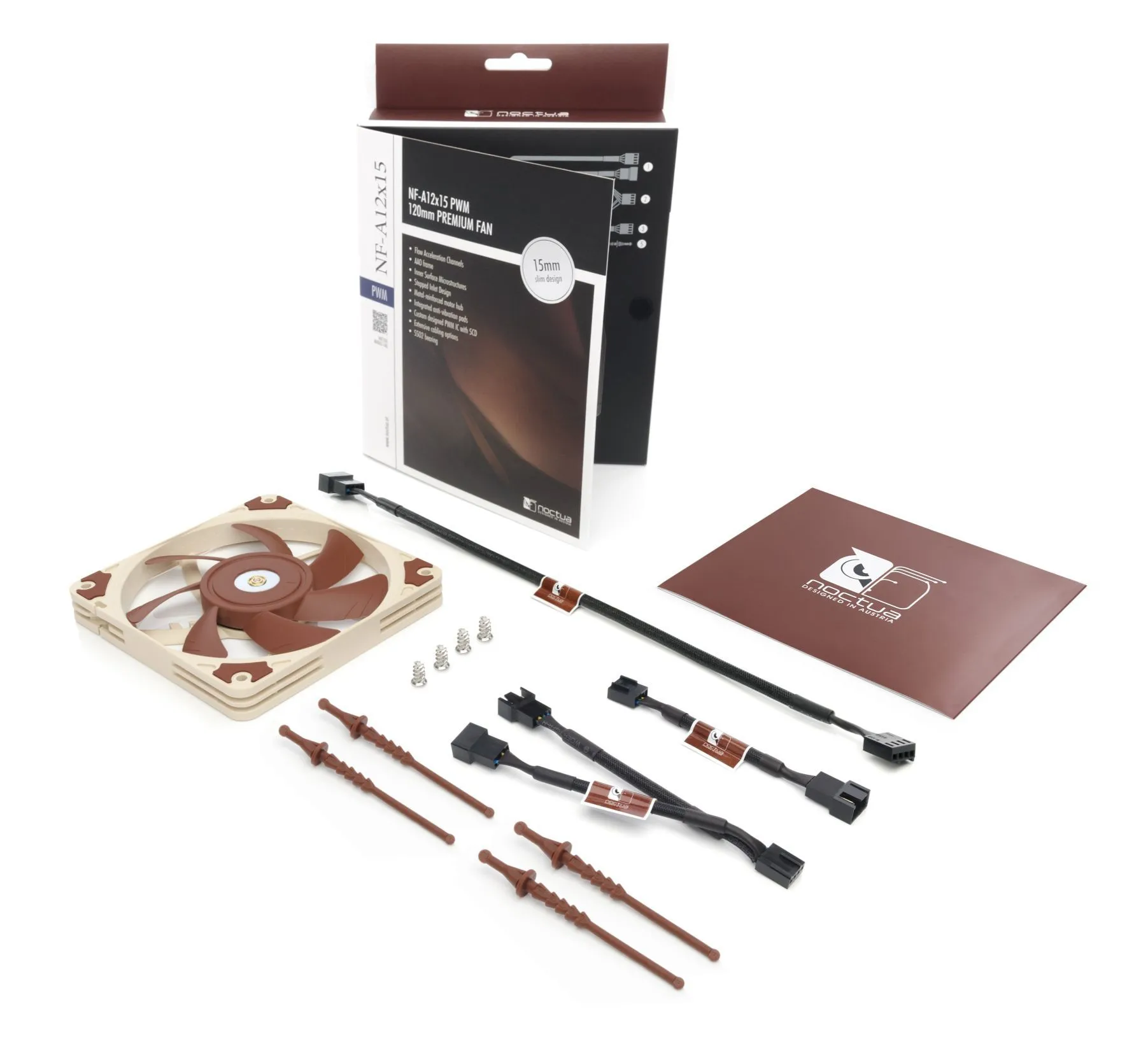 Noctua NF-A12x15 PWM Premium, 120mm - chassi fl&auml;kt