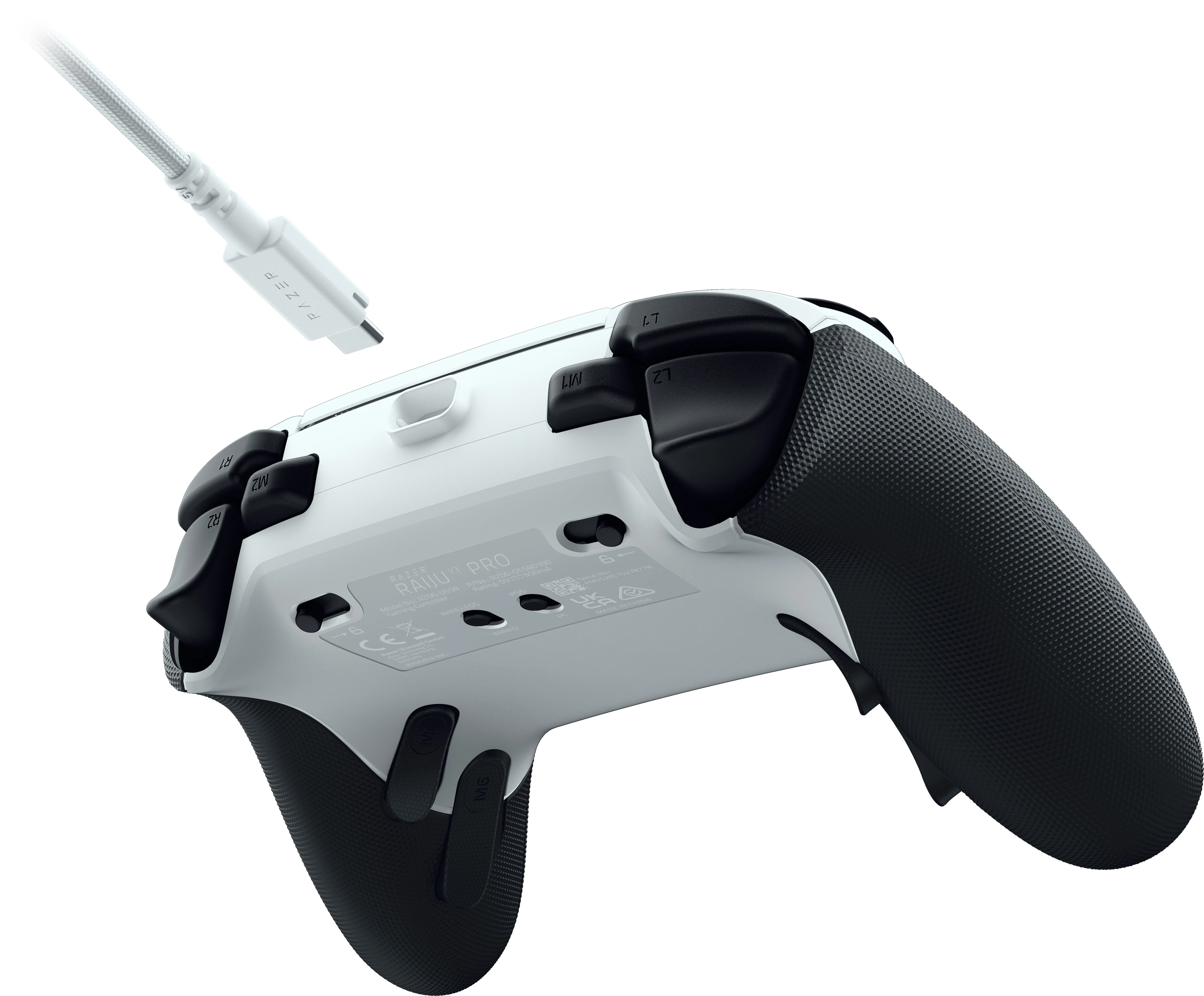 Razer Raiju V3 Pro langaton peliohjain PC:lle ja PlayStation 5:lle - Valkoinen/musta
