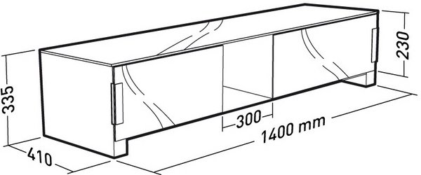 Erard BILT 1400, TV-b&auml;nk max 60kg, tr&auml; fan&eacute;r/h&auml;rdat glas/st&aring;l, sv