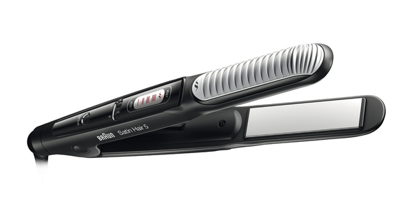 BRAUN MULTISTYLER ST550 SATIN HAIR 5 (Multistyler ST550) , 2 in 1 kiharrin / suoristusrauta, HIUSTENMUOTOILIJA, keraamiset 24 mm joustavat levyt. Elektroninen l