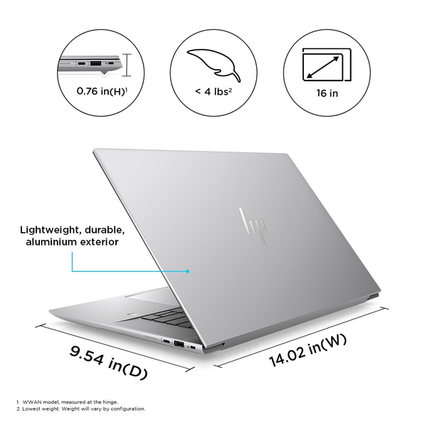 HP ZBook Studio 16 G10 16&quot; i9-13900H, 32GB, 1TB SSD, NVIDIA Quadro RTX 3000, Win 11 Pro - notebook, Silver