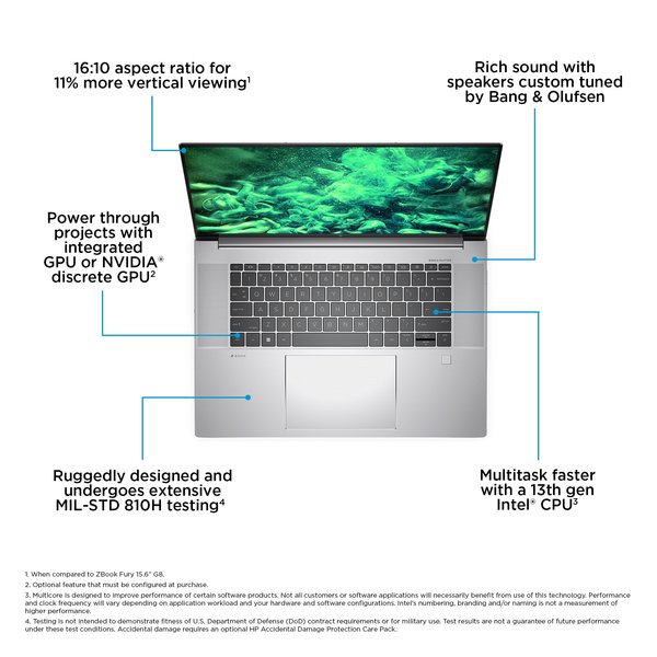 HP ZBook Studio 16 G10 16&quot; i9-13900H, 32GB, 1TB SSD, NVIDIA Quadro RTX 3000, Win 11 Pro - notebook, Silver