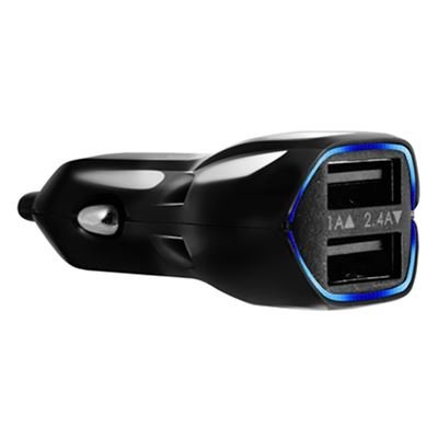 Targus Dual USB Car Charger For Media Tablets &amp; Mobile Phones - Auton virtasovitin - 17 watt - 3.4 A - 2 l&auml;ht&ouml;liittimet (USB) - musta
