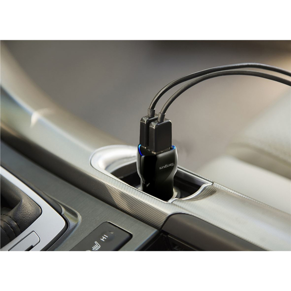 Targus Dual USB Car Charger For Media Tablets &amp; Mobile Phones - Auton virtasovitin - 17 watt - 3.4 A - 2 l&auml;ht&ouml;liittimet (USB) - musta