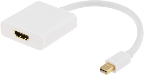 DELTACO Mini Displayport - HDMI sovitin, 4K, audio, 0,2, valkoinen