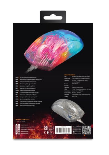Deltaco Gaming DM330, RGB - gaming mouse, transparent