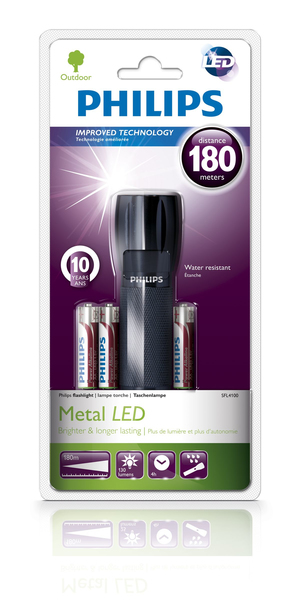 PHILIPS METAL LED FLASHLIGHT BLACK 1W
