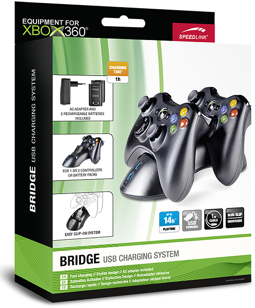 Speedlink BRIDGE USB Charging System for Xbox360 gamepad bla