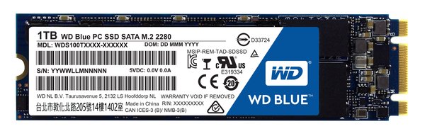 WD 1TB, 525/545 MB/s -SSD-levy M.2, sininen