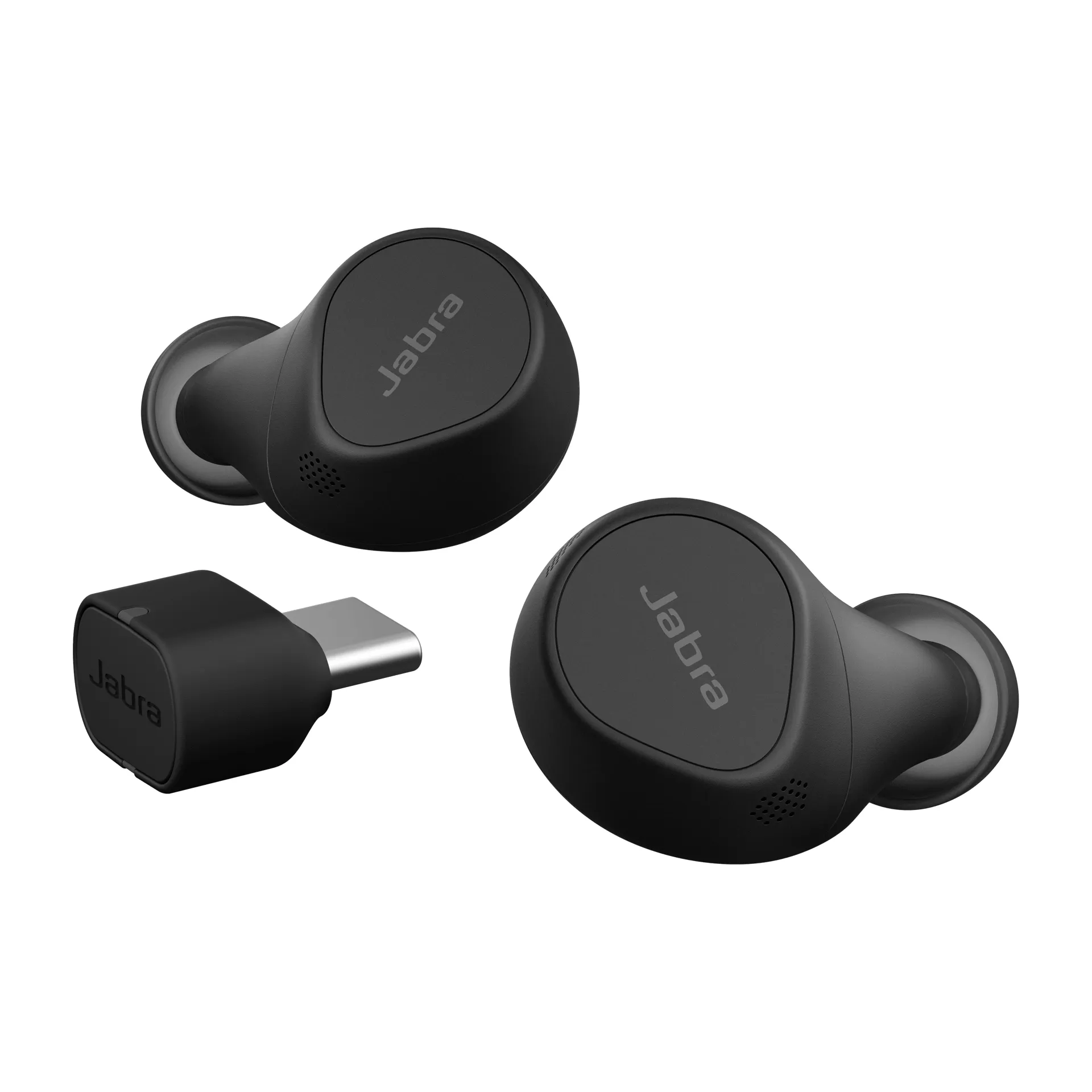 Jabra Evolve2 buds USB-C MS, Link 380 - tr&aring;dl&ouml;s in-ear h&ouml;rlurar, svart