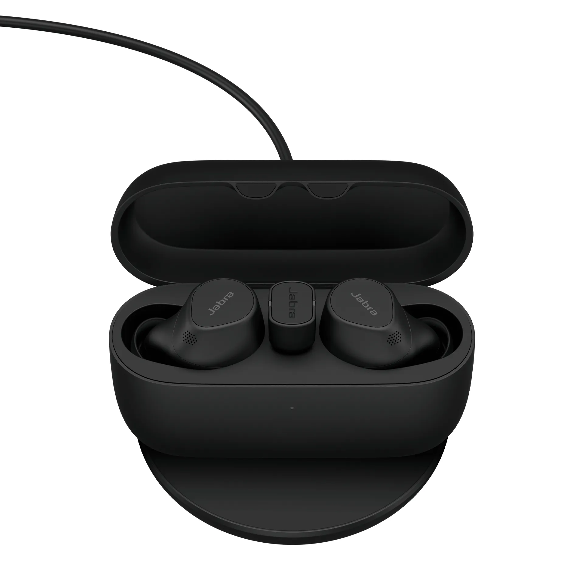 Jabra Evolve2 Buds ANC Wireless Earbuds, with USB-C adapter and wireless charging pad