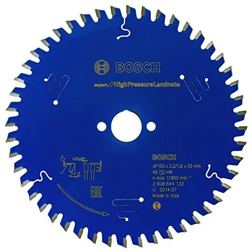 Bosch circular saw blade Expert for High Pressure Laminate, 160mm, 48Z (bore 20mm, for circular saws)