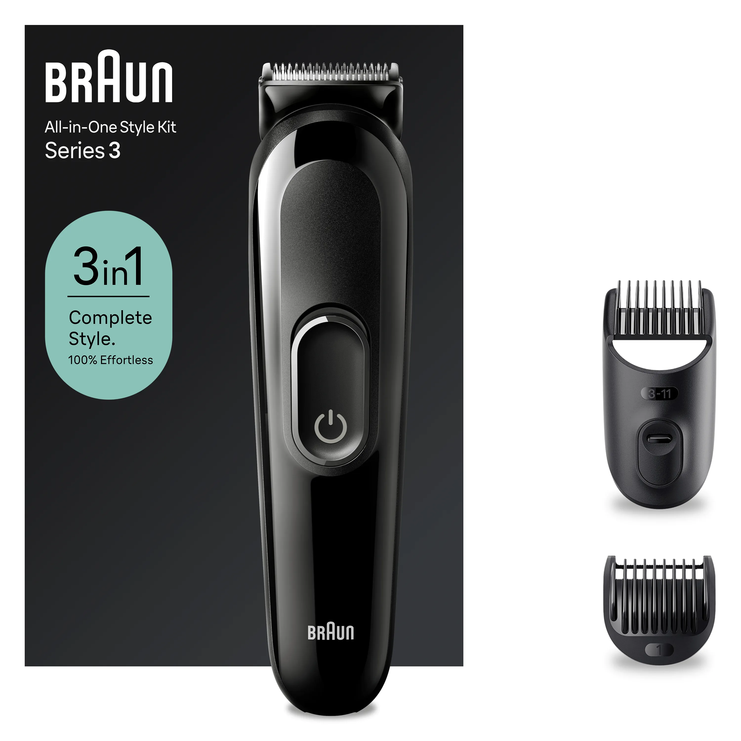 !BRAUN SK2400 STYLE KIT TRIMMERI JA KOTIPARTURI. 2-in-1 muotoilusetti hiusten, parran ja kasvojen karvojen poistoon: partatrimmeri, vartalotrimmeri, hiustrimmer