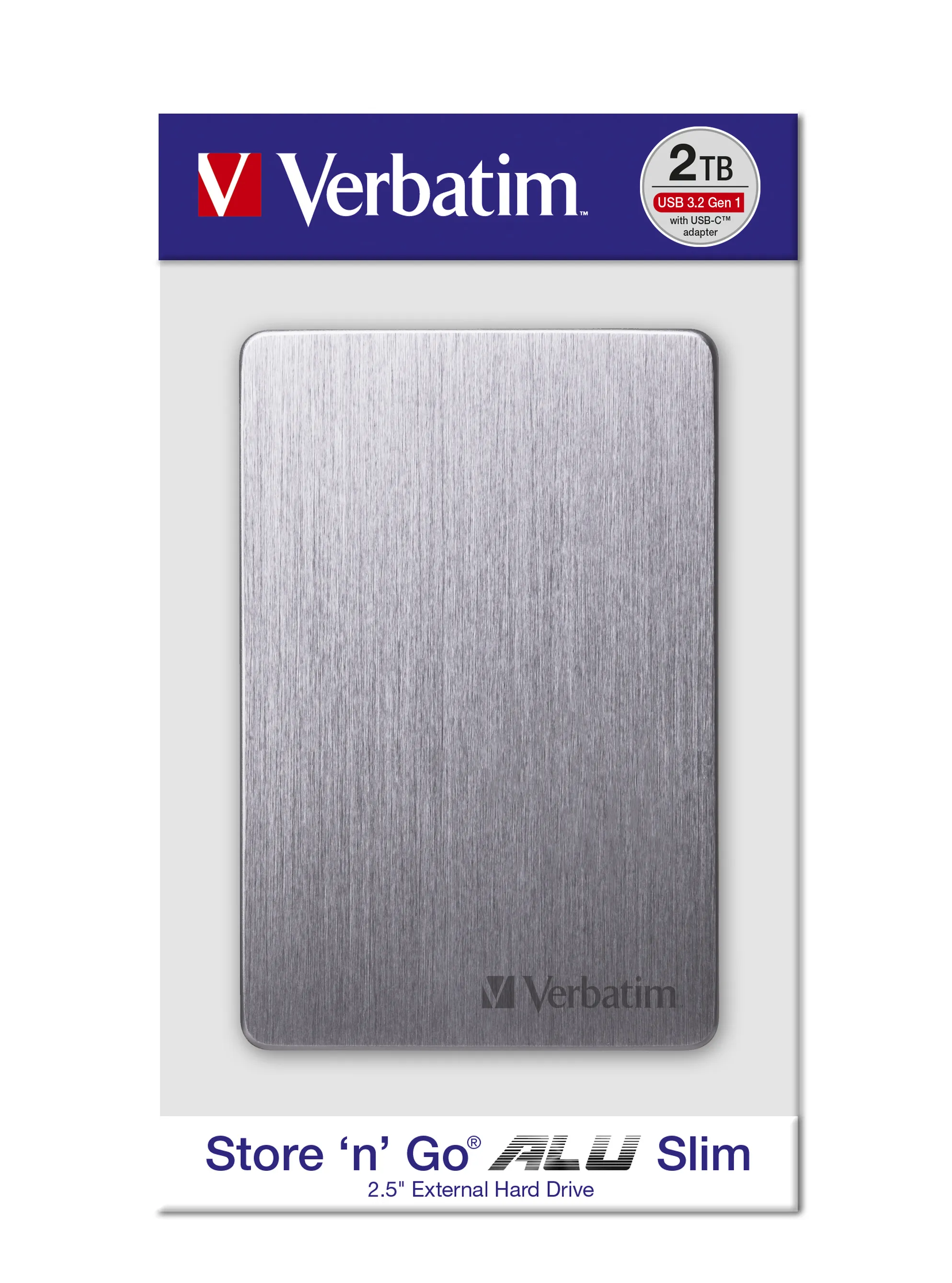 Verbatim Store 'n' Go Alu Slim 1 Tt 2.5" -ulkoinen HDD, harmaa