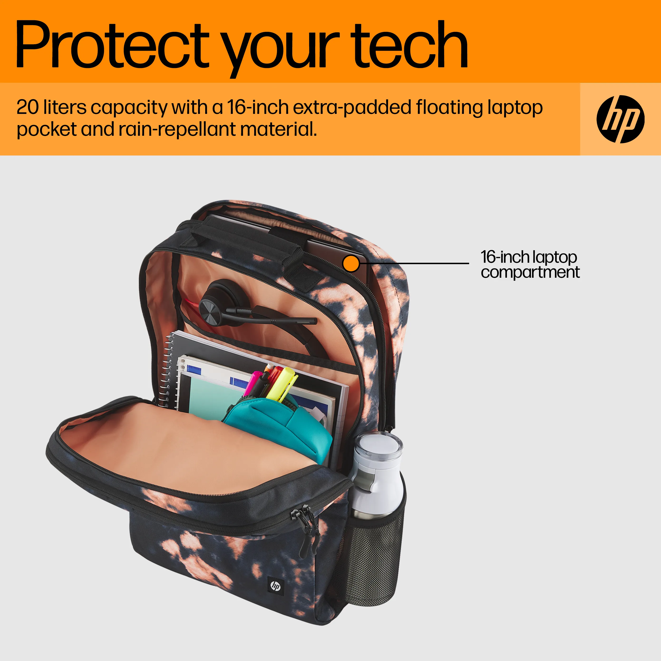 HP 16&quot; Campus XL - ryggs&auml;ck, Tie Dye