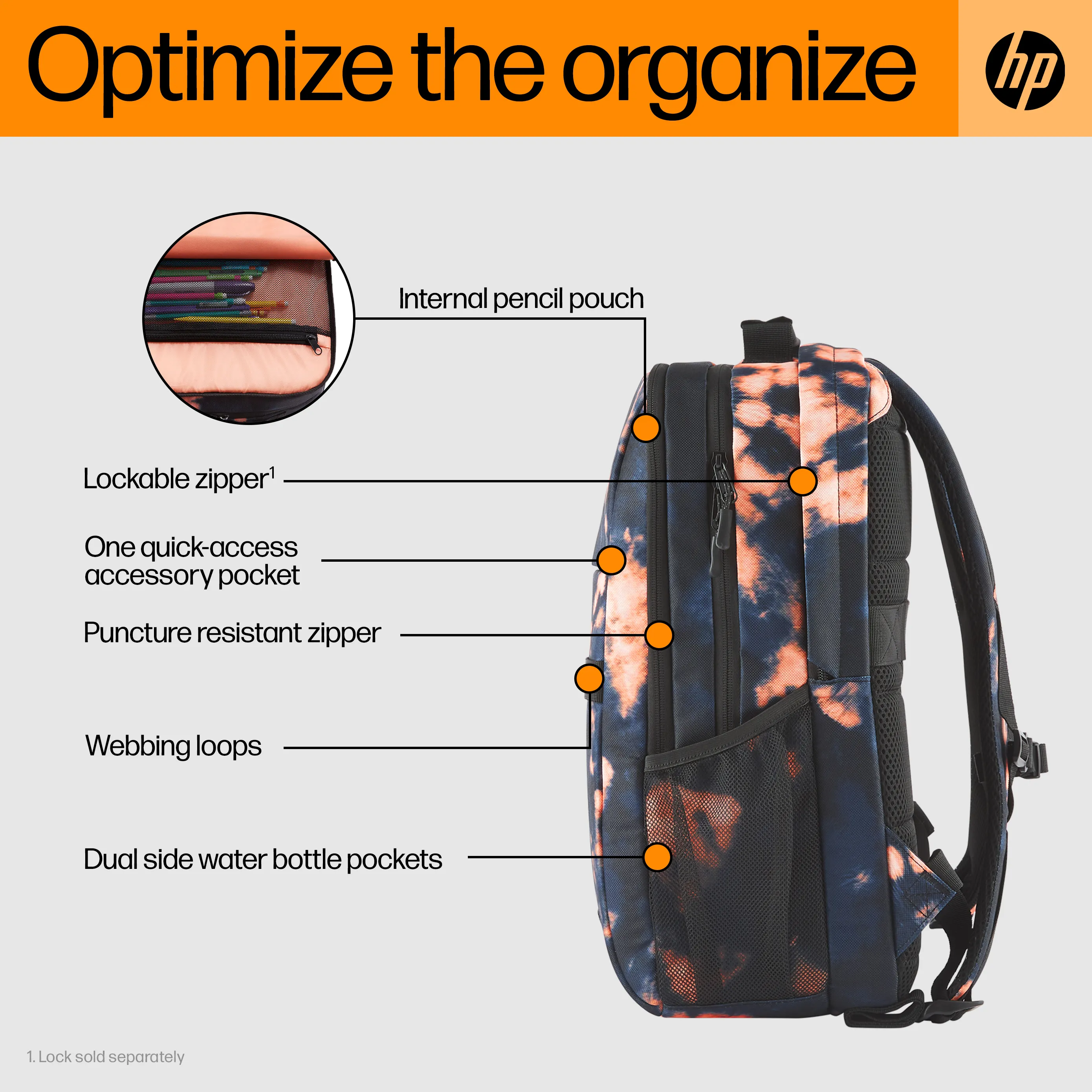 HP 16&quot; Campus XL - ryggs&auml;ck, Tie Dye