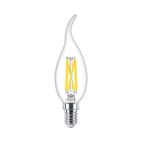 Philips WarmGlow LED-filamentkronljuslampa 3,4W (40W) 470lm E14 Frostad Dimbar