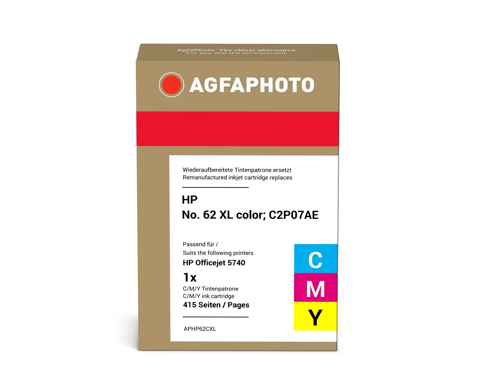 AgfaPhoto APHP62CXL XL -mustekasetti, 11.5 ml, v&auml;ri