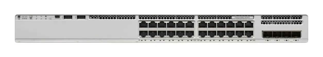 Cisco Catalyst 9200 - Kytkin - L3 - Hallinnoitu - 24 x 10/100/1000 - r&auml;kkiin asennettava - (ei palautusoikeutta)