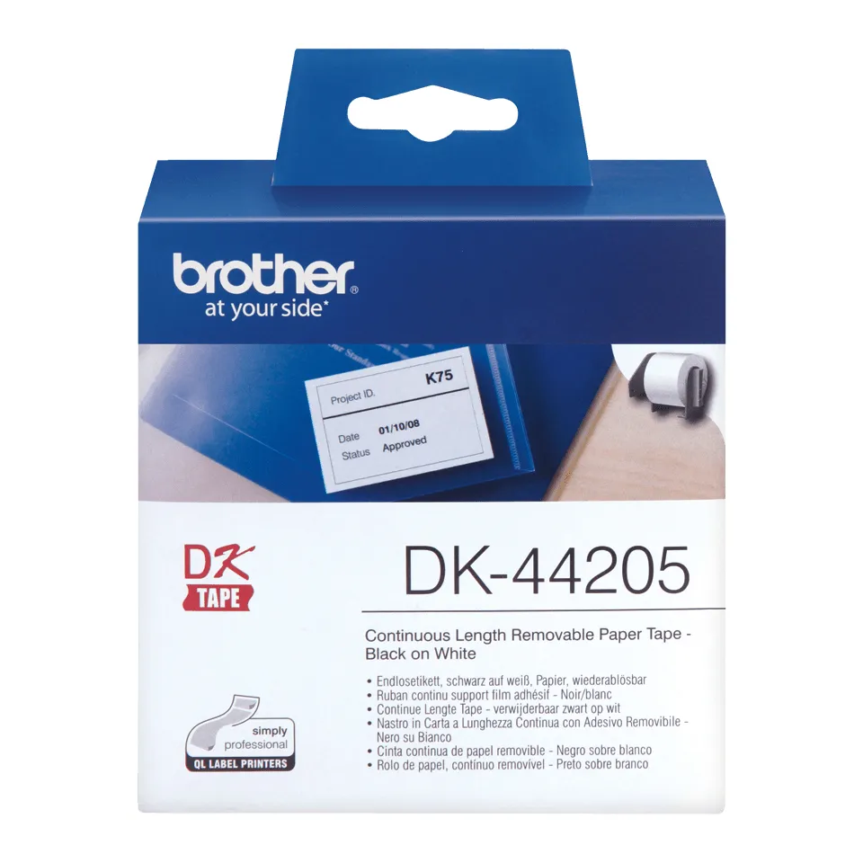 BROTHER DK44205 WHITE REM. PAP TAPE 62MM
