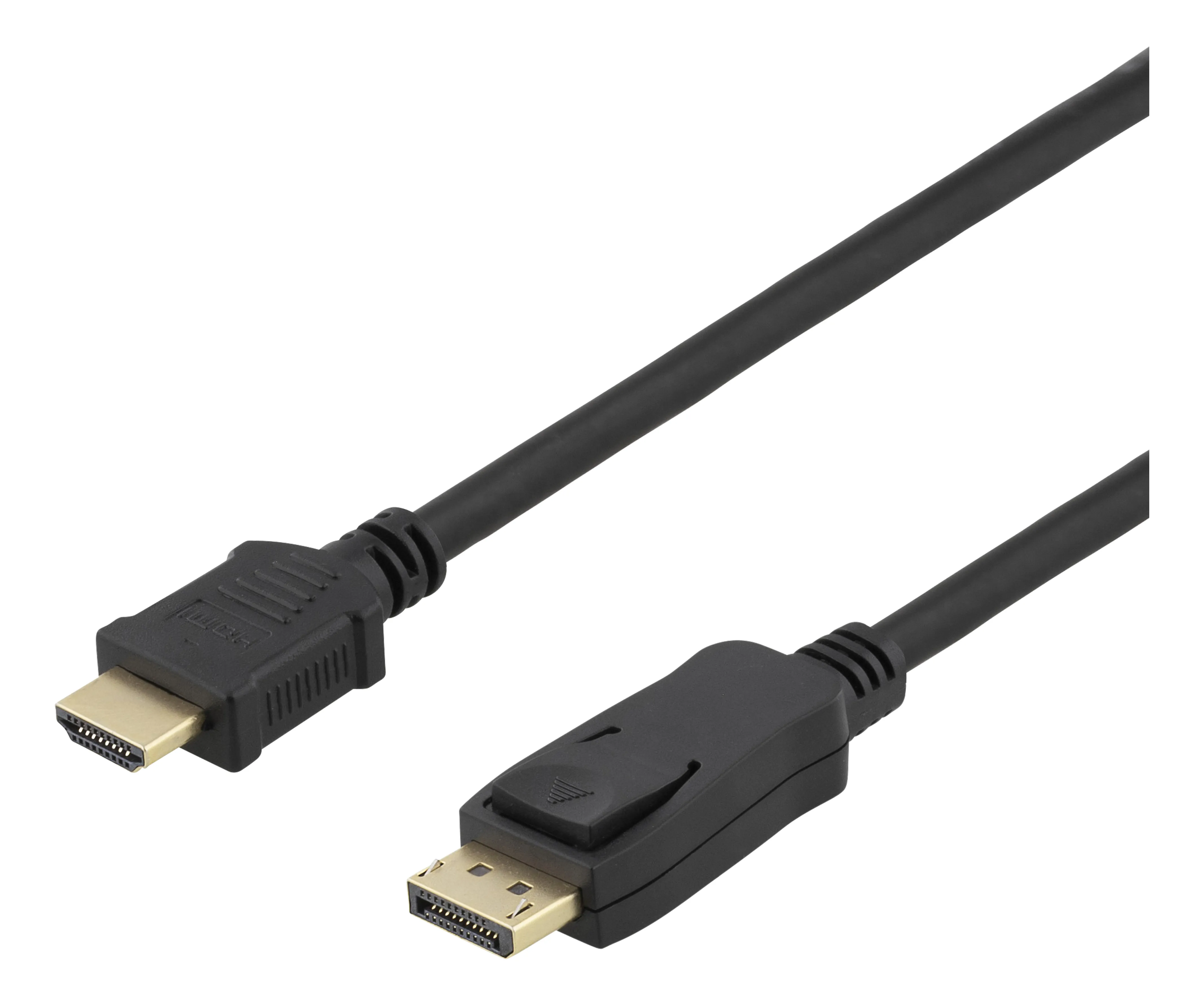Deltaco DisplayPort &ndash; HDMI -kaapeli, 10 m, Musta