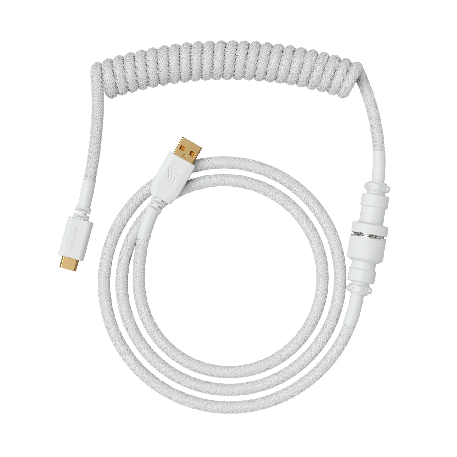 Glorious GMMK Coiled USB-A - USB-C - cable, 1.4m, Ghost White