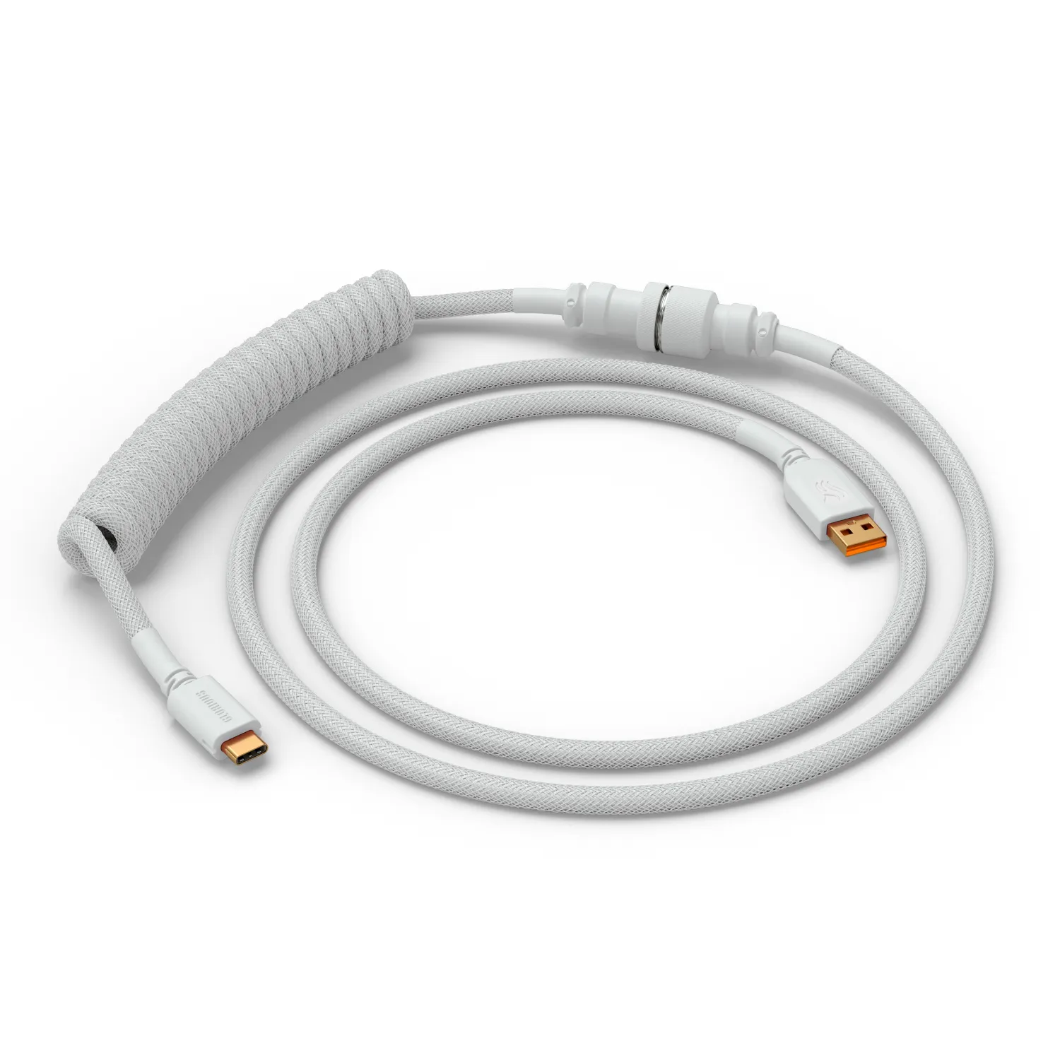 Glorious GMMK Coiled USB-A - USB-C - cable, 1.4m, Ghost White