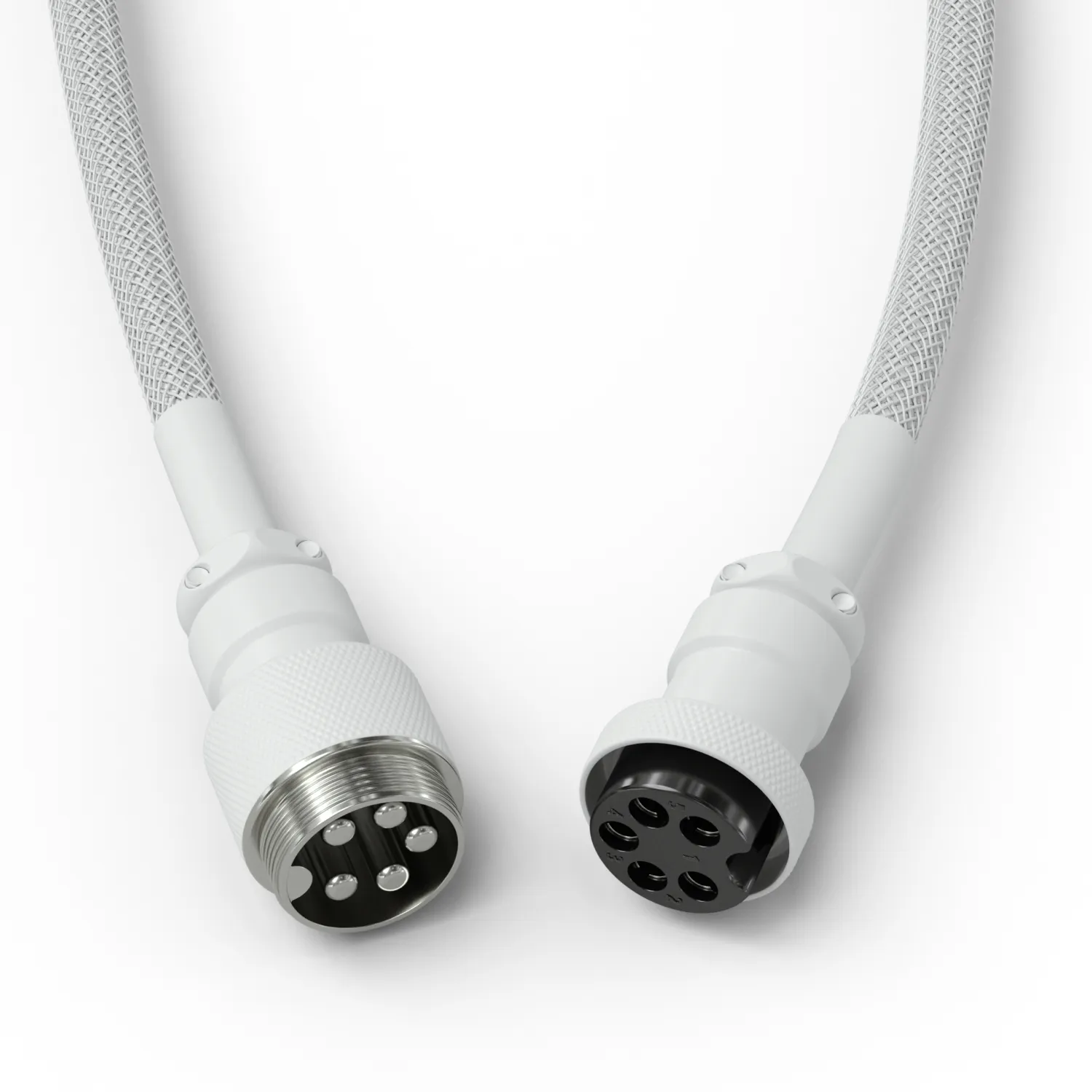 Glorious GMMK Coiled USB-A - USB-C - cable, 1.4m, Ghost White